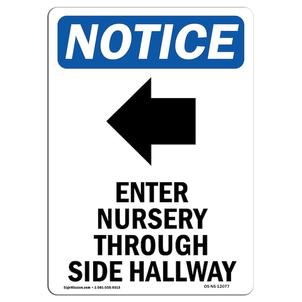 Sign, 5" H, Enter Nursery Through Sign With Symbol, Portrait, NS-D-35-V-12077-10PK
